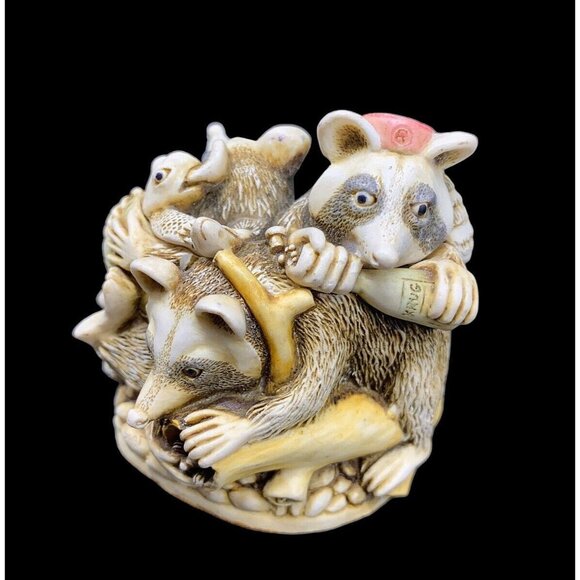 Harmony Kingdom Rocky's Raider Trinket Box 1997 Racoons & Turtles Vintage EUC - Picture 1 of 7